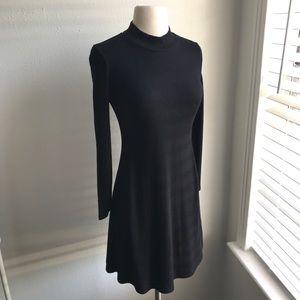 Madewell Ribbed Mock Neck Dress Black